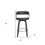 26 Inch Black Faux Leather Swivel Counter Height Bar Stool 14 26 Inch Black Faux Leather Swivel Counter Height Bar Stool