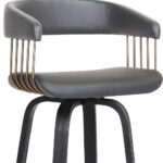 31-Inch Gray and Black Faux Leather Swivel Bar Stool