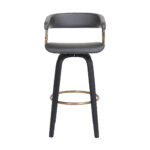 31-Inch Gray and Black Faux Leather Swivel Bar Stool