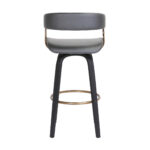 31-Inch Gray and Black Faux Leather Swivel Bar Stool