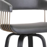 31-Inch Gray and Black Faux Leather Swivel Bar Stool