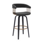31-Inch Black Faux Leather Swivel Modern Bar Stool 11 31-Inch Black Faux Leather Swivel Modern Bar Stool