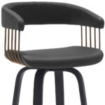 31-Inch Black Faux Leather Swivel Modern Bar Stool 16 31-Inch Black Faux Leather Swivel Modern Bar Stool
