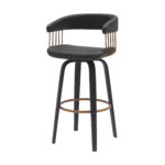 31-Inch Black Faux Leather Swivel Modern Bar Stool 17 31-Inch Black Faux Leather Swivel Modern Bar Stool