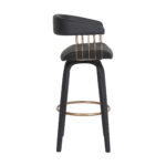 31-Inch Black Faux Leather Swivel Modern Bar Stool 13 31-Inch Black Faux Leather Swivel Modern Bar Stool