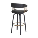 31-Inch Black Faux Leather Swivel Modern Bar Stool 14 31-Inch Black Faux Leather Swivel Modern Bar Stool