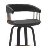 31-Inch Black Faux Leather Swivel Modern Bar Stool 15 31-Inch Black Faux Leather Swivel Modern Bar Stool