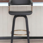 31-Inch Black Faux Leather Swivel Modern Bar Stool 10 31-Inch Black Faux Leather Swivel Modern Bar Stool