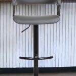 Adjustable 24.5-33 Inch Gray and Black Swivel Bar Stool