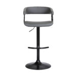 Adjustable 24.5-33 Inch Gray and Black Swivel Bar Stool