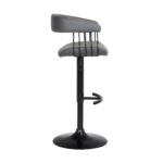 Adjustable 24.5-33 Inch Gray and Black Swivel Bar Stool