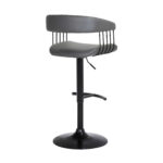 Adjustable 24.5-33 Inch Gray and Black Swivel Bar Stool