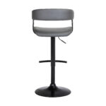Adjustable 24.5-33 Inch Gray and Black Swivel Bar Stool