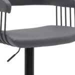 Adjustable 24.5-33 Inch Gray and Black Swivel Bar Stool