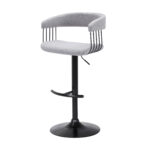Adjustable Height Light Gray and Black Swivel Bar Stool 14 Adjustable Height Light Gray and Black Swivel Bar Stool