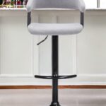 Adjustable Height Light Gray and Black Swivel Bar Stool 10 Adjustable Height Light Gray and Black Swivel Bar Stool