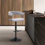 Adjustable Height Light Gray and Black Swivel Bar Stool 18 Adjustable Height Light Gray and Black Swivel Bar Stool