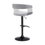 Adjustable Height Light Gray and Black Swivel Bar Stool 13 Adjustable Height Light Gray and Black Swivel Bar Stool