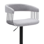 Adjustable Height Light Gray and Black Swivel Bar Stool 15 Adjustable Height Light Gray and Black Swivel Bar Stool