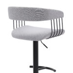Adjustable Height Light Gray and Black Swivel Bar Stool 16 Adjustable Height Light Gray and Black Swivel Bar Stool
