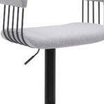Adjustable Height Light Gray and Black Swivel Bar Stool 17 Adjustable Height Light Gray and Black Swivel Bar Stool
