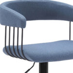 Adjustable Height Blue and Black Swivel Bar Stool with Footrest