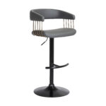 44-Inch Gray and Black Adjustable Height Swivel Bar Stool 10 44-Inch Gray and Black Adjustable Height Swivel Bar Stool