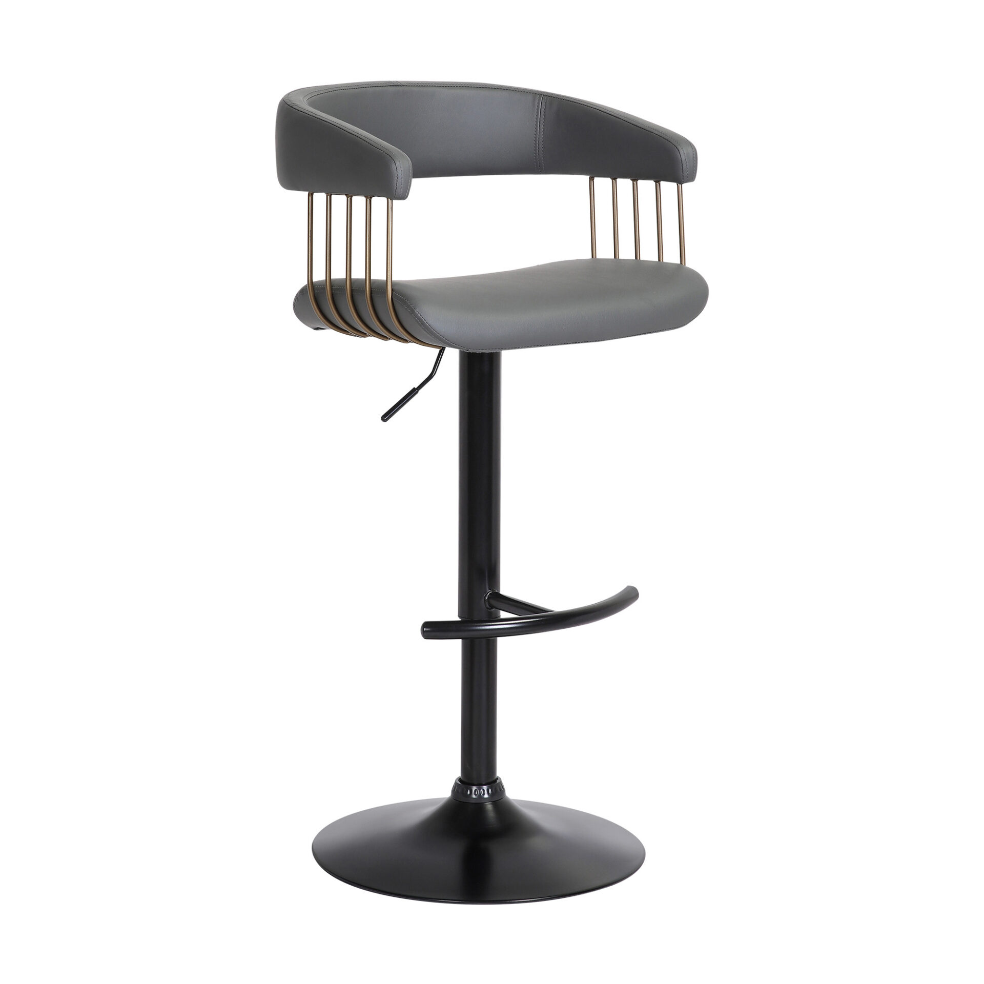 44-Inch Gray and Black Adjustable Height Swivel Bar Stool 1 44-Inch Gray and Black Adjustable Height Swivel Bar Stool