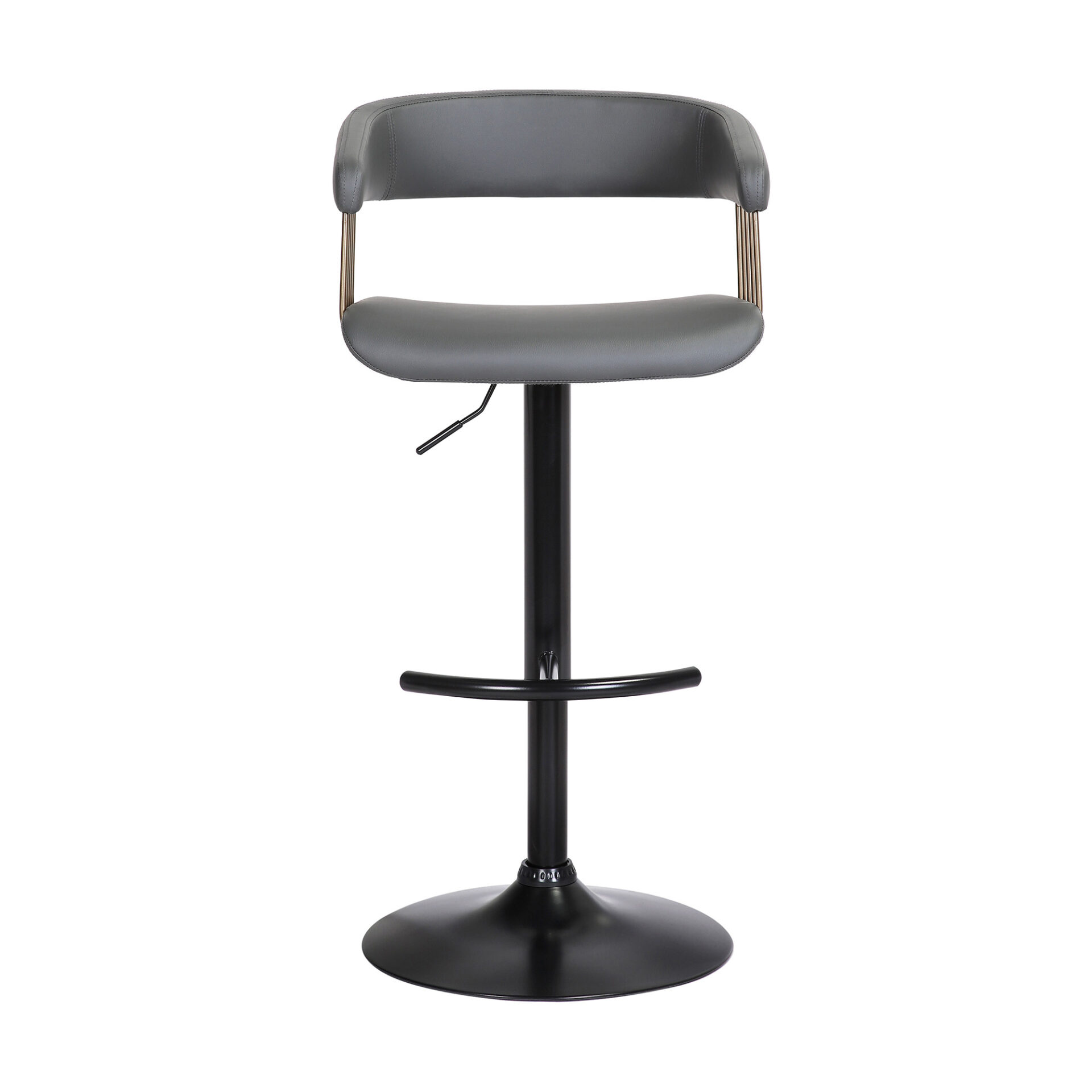 44-Inch Gray and Black Adjustable Height Swivel Bar Stool 3 44-Inch Gray and Black Adjustable Height Swivel Bar Stool - Image 3