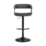 Adjustable Black Faux Leather and Metal Swivel Bar Stool 12 Adjustable Black Faux Leather and Metal Swivel Bar Stool