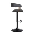 Adjustable Black Faux Leather and Metal Swivel Bar Stool 13 Adjustable Black Faux Leather and Metal Swivel Bar Stool