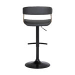Adjustable Black Faux Leather and Metal Swivel Bar Stool 15 Adjustable Black Faux Leather and Metal Swivel Bar Stool