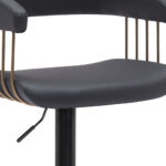 Adjustable Black Faux Leather and Metal Swivel Bar Stool 17 Adjustable Black Faux Leather and Metal Swivel Bar Stool