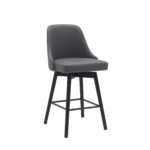 26 Inch Gray and Black Swivel Faux Leather Bar Stool 12 26 Inch Gray and Black Swivel Faux Leather Bar Stool