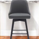 26 Inch Gray and Black Swivel Faux Leather Bar Stool 10 26 Inch Gray and Black Swivel Faux Leather Bar Stool