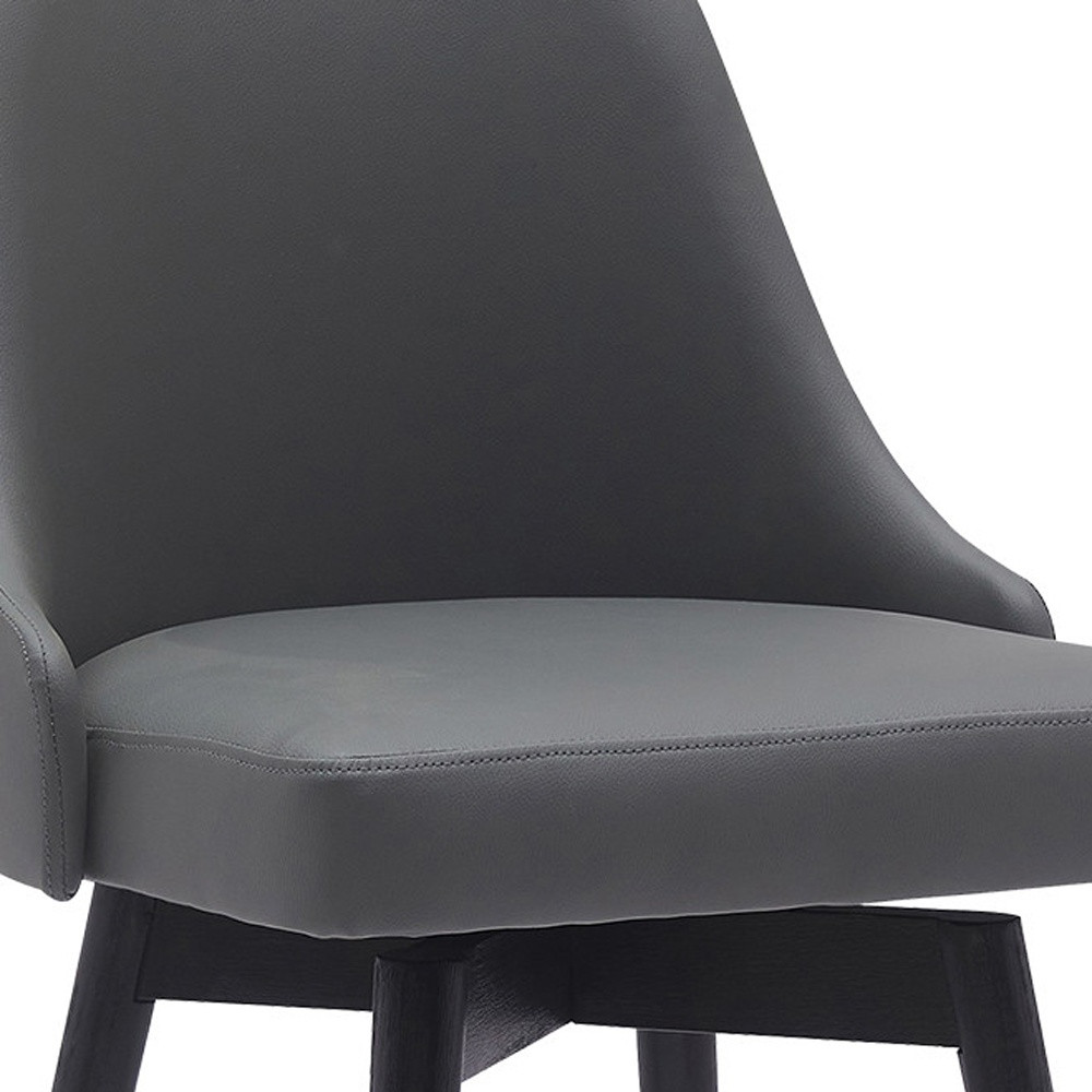 26 Inch Gray and Black Swivel Faux Leather Bar Stool 9 26 Inch Gray and Black Swivel Faux Leather Bar Stool - Image 9