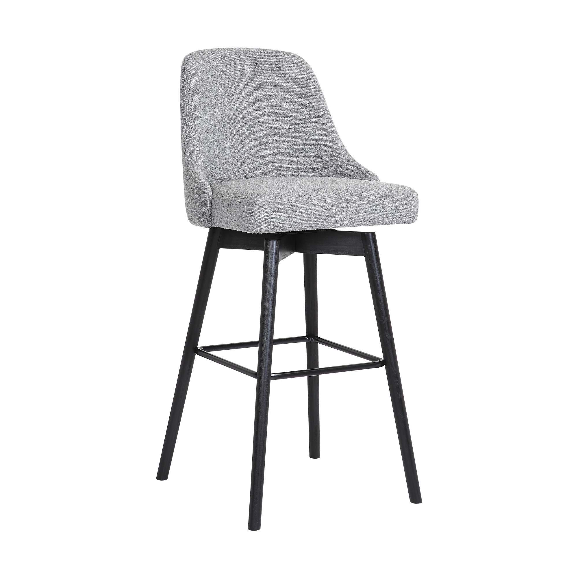 26-Inch Light Gray and Black Swivel Counter Height Bar Stool 2 26-Inch Light Gray and Black Swivel Counter Height Bar Stool - Image 2