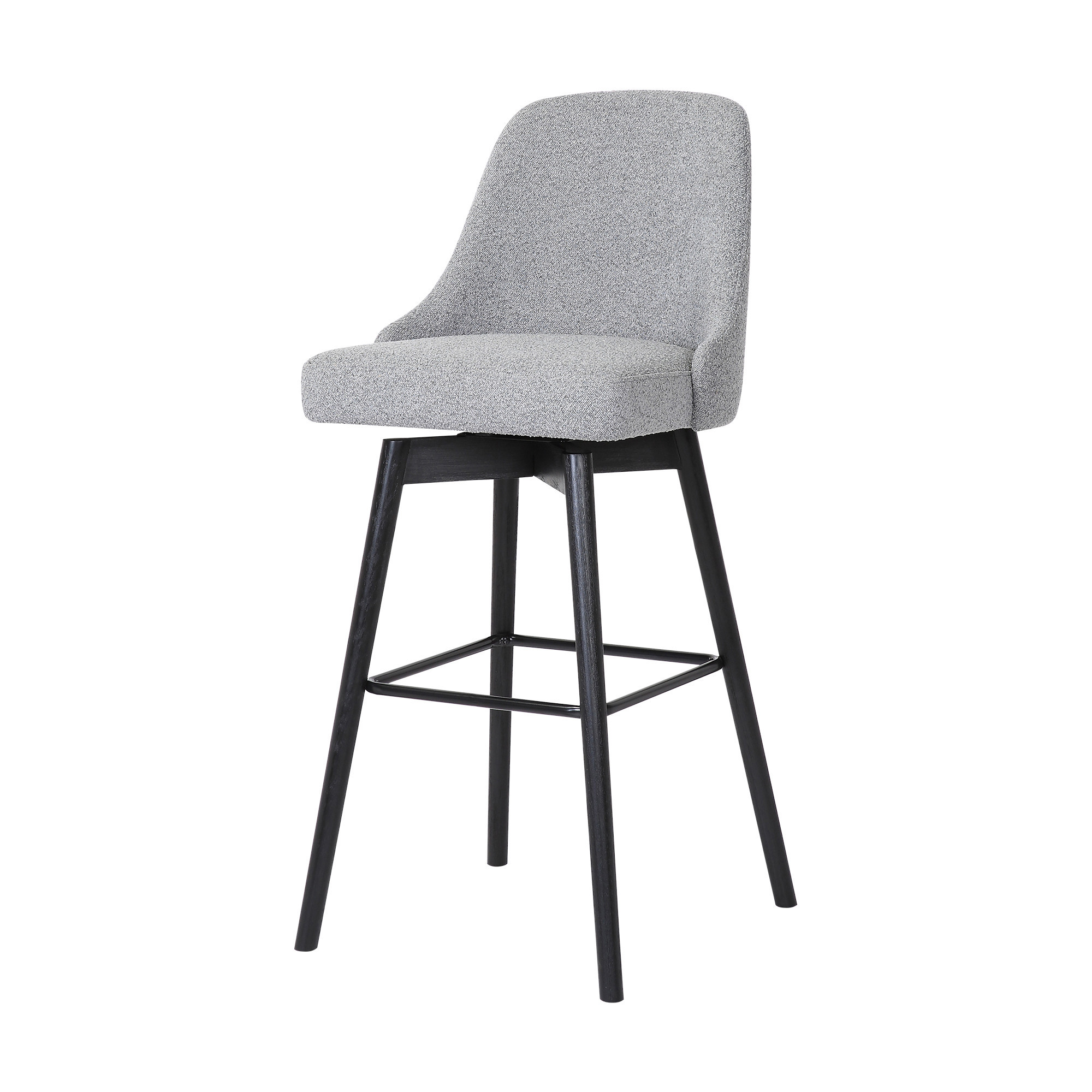 26-Inch Light Gray and Black Swivel Counter Height Bar Stool 7 26-Inch Light Gray and Black Swivel Counter Height Bar Stool - Image 7