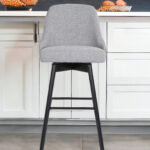 26-Inch Light Gray and Black Swivel Counter Height Bar Stool 10 26-Inch Light Gray and Black Swivel Counter Height Bar Stool
