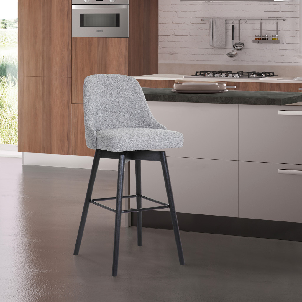26-Inch Light Gray and Black Swivel Counter Height Bar Stool 9 26-Inch Light Gray and Black Swivel Counter Height Bar Stool - Image 9