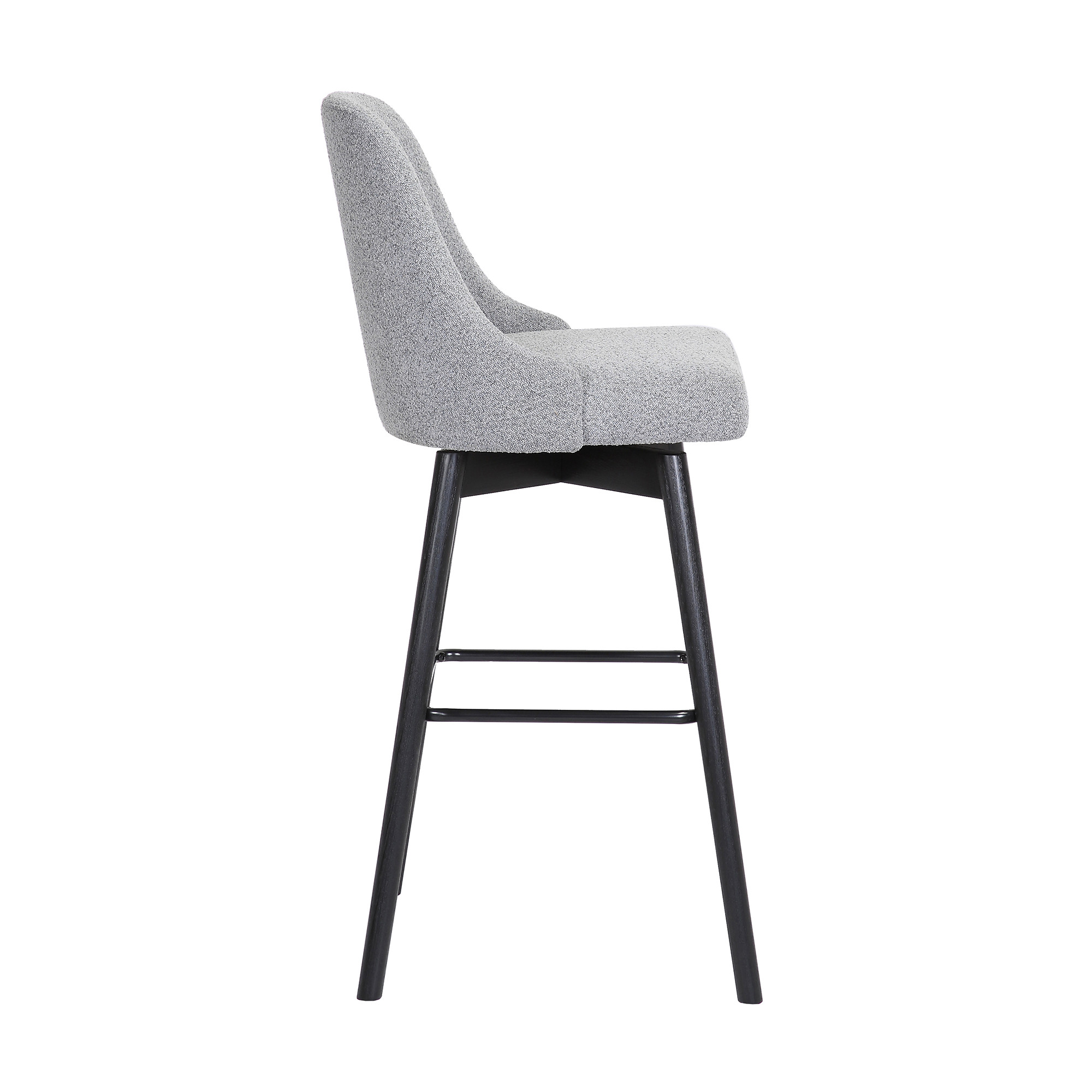 26-Inch Light Gray and Black Swivel Counter Height Bar Stool 4 26-Inch Light Gray and Black Swivel Counter Height Bar Stool - Image 4
