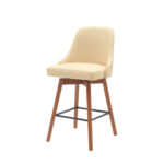 26 Inch Cream and Wood Brown Swivel Counter Height Bar Stool 13 26 Inch Cream and Wood Brown Swivel Counter Height Bar Stool