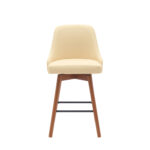 26 Inch Cream and Wood Brown Swivel Counter Height Bar Stool 10 26 Inch Cream and Wood Brown Swivel Counter Height Bar Stool