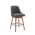 26 Inch Gray and Wood Brown Swivel Counter Height Bar Stool 10 26 Inch Gray and Wood Brown Swivel Counter Height Bar Stool