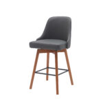26 Inch Gray and Wood Brown Swivel Counter Height Bar Stool 14 26 Inch Gray and Wood Brown Swivel Counter Height Bar Stool