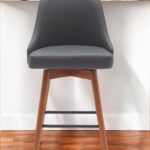 26 Inch Gray and Wood Brown Swivel Counter Height Bar Stool 11 26 Inch Gray and Wood Brown Swivel Counter Height Bar Stool