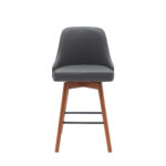 26 Inch Gray and Wood Brown Swivel Counter Height Bar Stool 12 26 Inch Gray and Wood Brown Swivel Counter Height Bar Stool