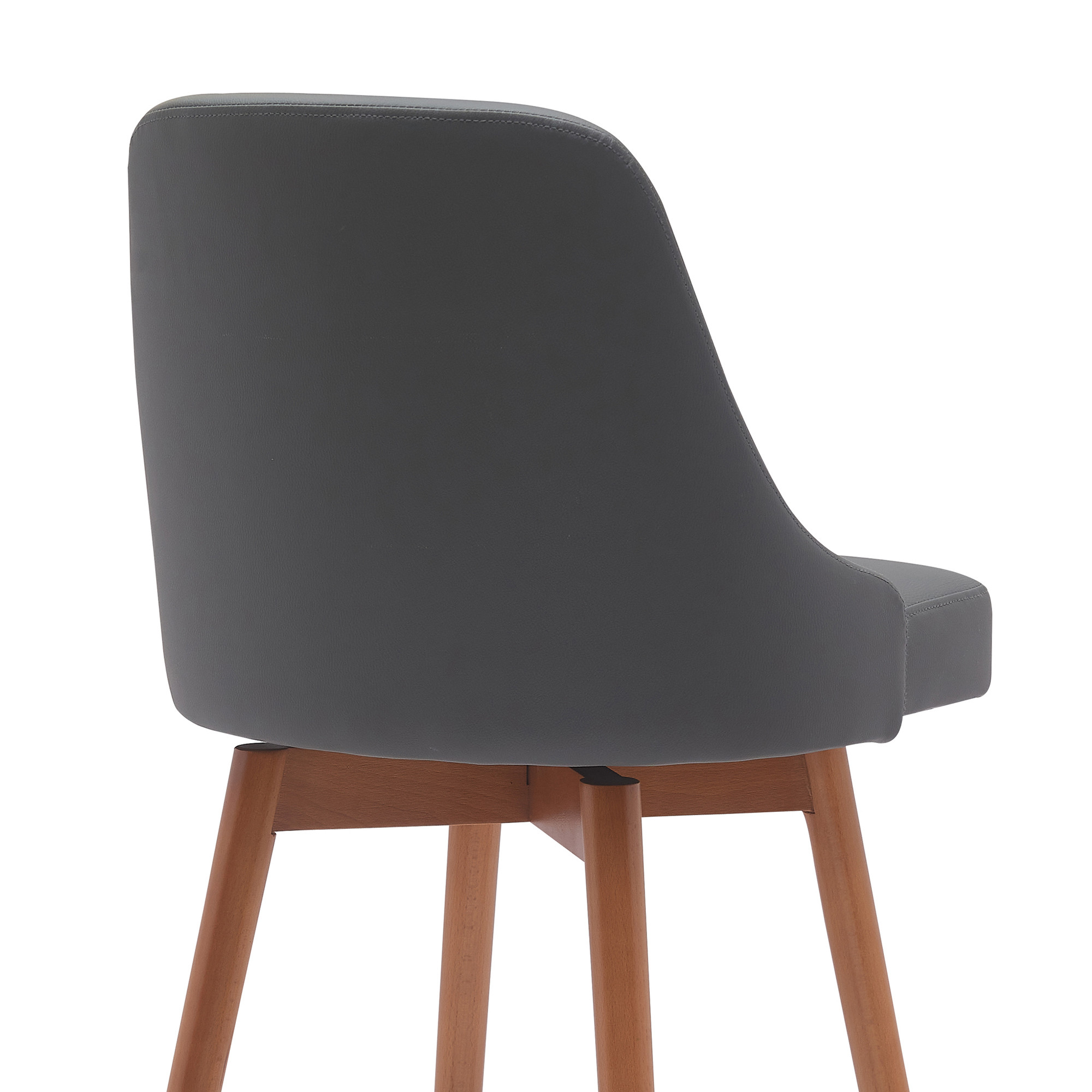 26 Inch Gray and Wood Brown Swivel Counter Height Bar Stool 7 26 Inch Gray and Wood Brown Swivel Counter Height Bar Stool - Image 7