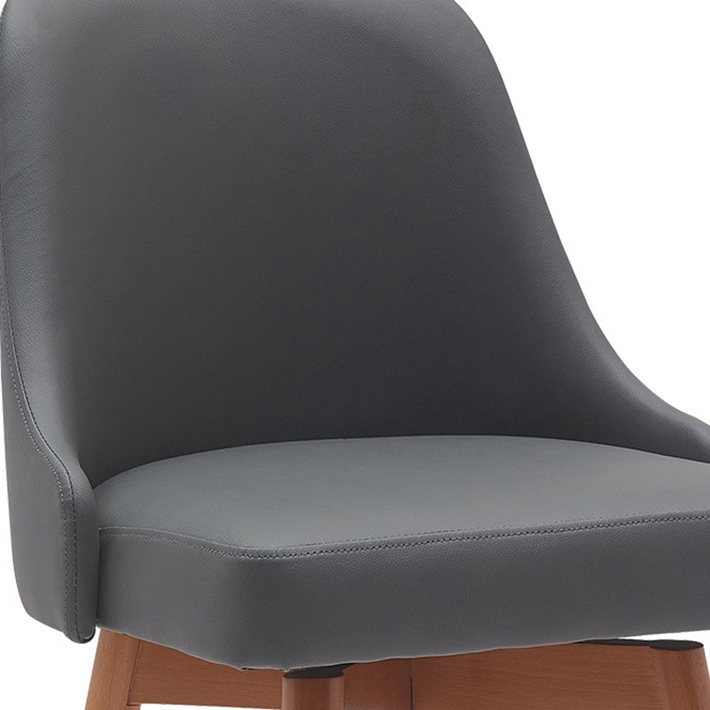 26 Inch Gray and Wood Brown Swivel Counter Height Bar Stool 8 26 Inch Gray and Wood Brown Swivel Counter Height Bar Stool - Image 8