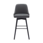 30-Inch Gray and Black Modern Faux Leather Swivel Bar Stool 11 30-Inch Gray and Black Modern Faux Leather Swivel Bar Stool